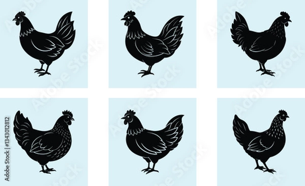 Fototapeta Hen Silhouette vector