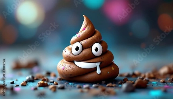 Obraz Smiling Poo Emoji 3d Render Fun Image