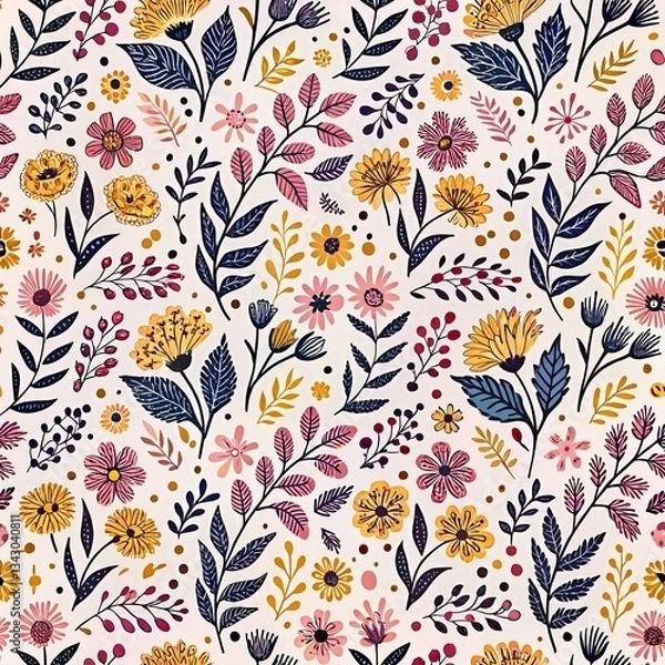 Obraz pattern  of various flowers 
