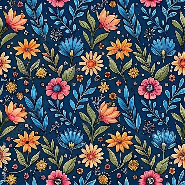 Obraz pattern  of various flowers 