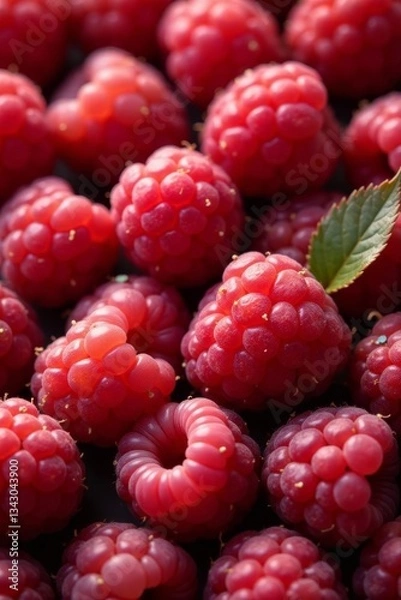 Obraz Vibrant assortment of fresh raspberries on display, isolated, sweet