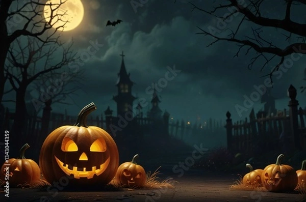 Fototapeta halloween background with pumpkins