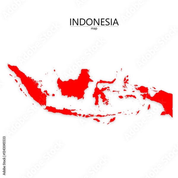 Obraz indonesia map in red colour and with trasparent background