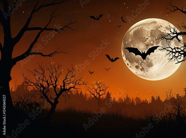 Fototapeta halloween background with bats