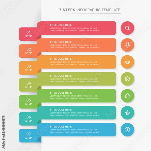 Obraz Modern Infographic Design Template with 7 Data Points
