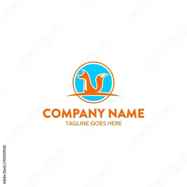 Fototapeta Unique Fox Logo Template