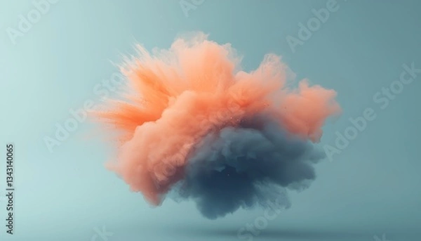 Obraz Abstract Peach & Gray Cloud Burst.