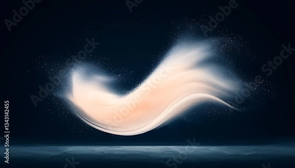 Fototapeta Abstract Peach Dust Swirl for Dark Background.
