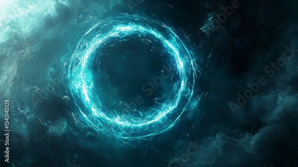 Obraz abstract blue background with particles