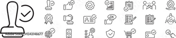 Obraz Approval icon set. 