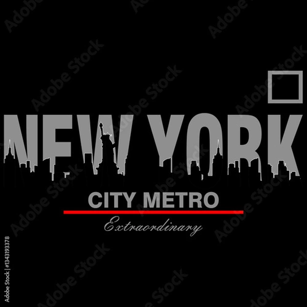Fototapeta new york city metro silhouette skyline with extraordinary layout design
