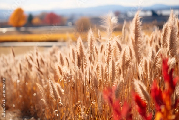 Obraz prairie undergoes a captivating metamorphosis in autumn, adorned with shimmering golden grasses, arrival of migrating birds, and a feeling of transformation and introspection as seasons shift