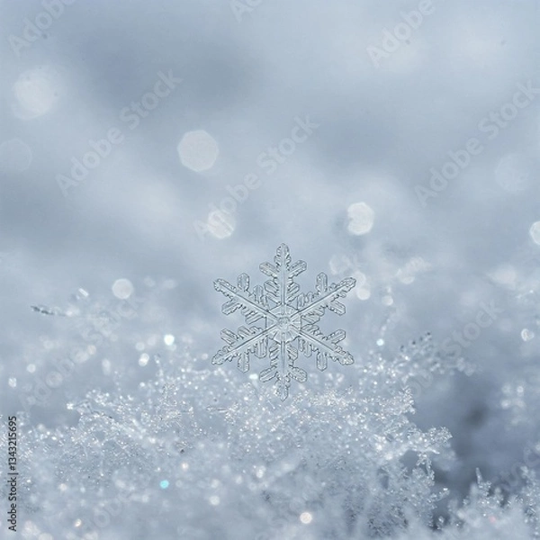 Fototapeta blue christmas background with snowflakes