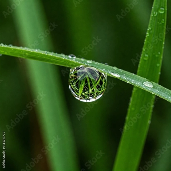 Fototapeta dew on grass