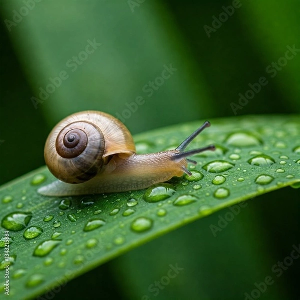 Fototapeta snail on a leaf