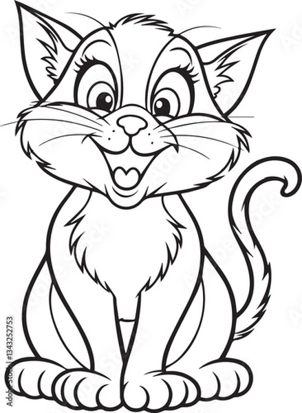 Fototapeta cute cat vector style new design- design for T-shirt