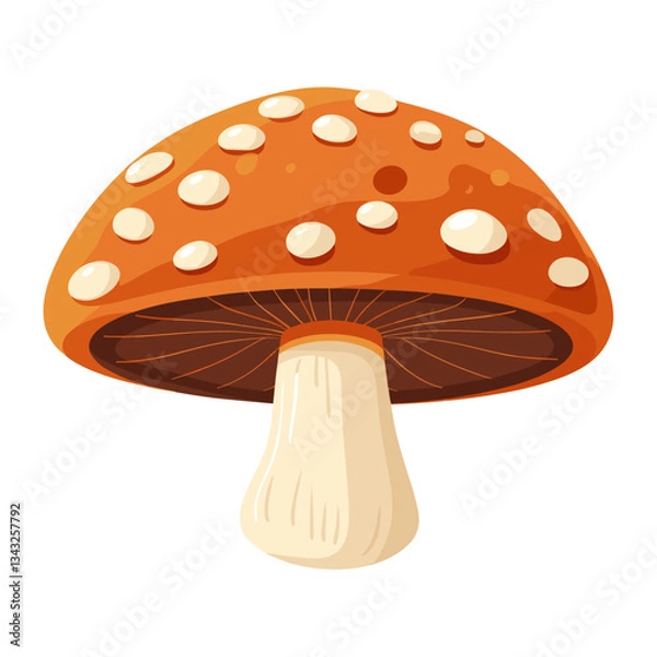 Fototapeta One shiitake mushroom vector illustration fungus fungi vector