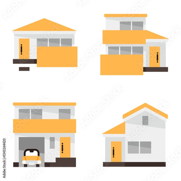 Obraz シンプルな家のアイコンセット