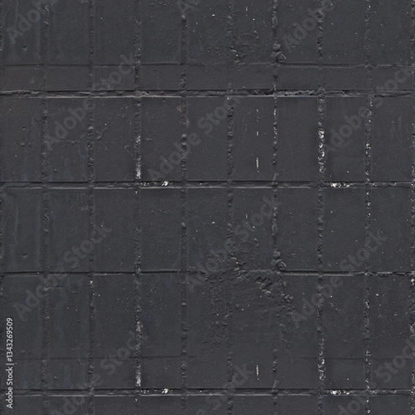 Obraz seamless black old textured tile wall background