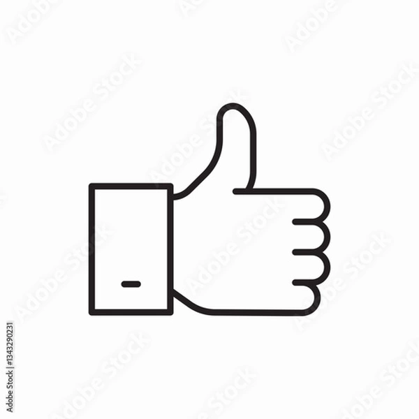 Obraz thumbs up positive icon vector sign