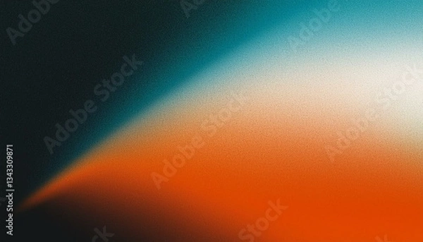Fototapeta dark grainy banner background orange white teal black color gradient abstract poster header cover backdrop design glowing noise texture effect