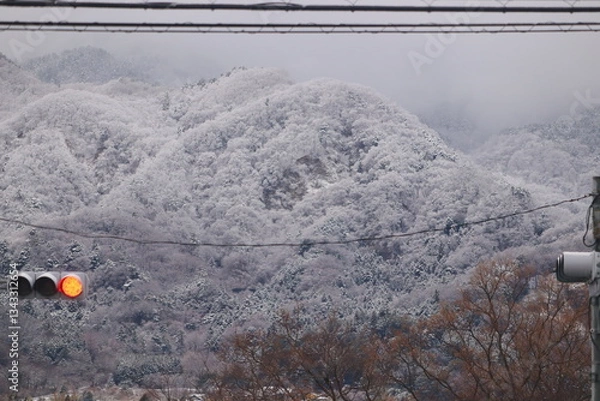 Obraz 雪と電気のインフラ整備