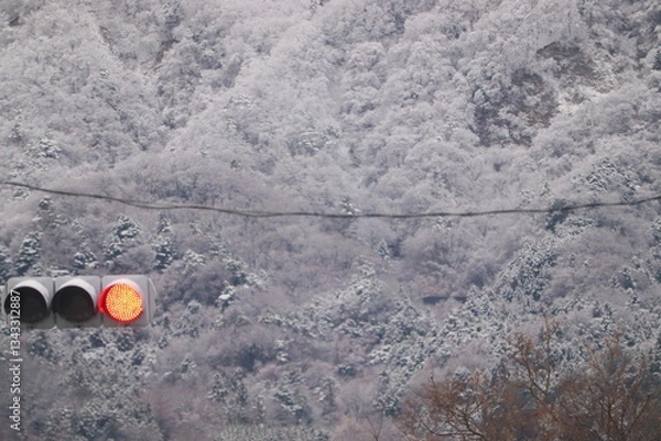 Obraz 雪と電気のインフラ整備