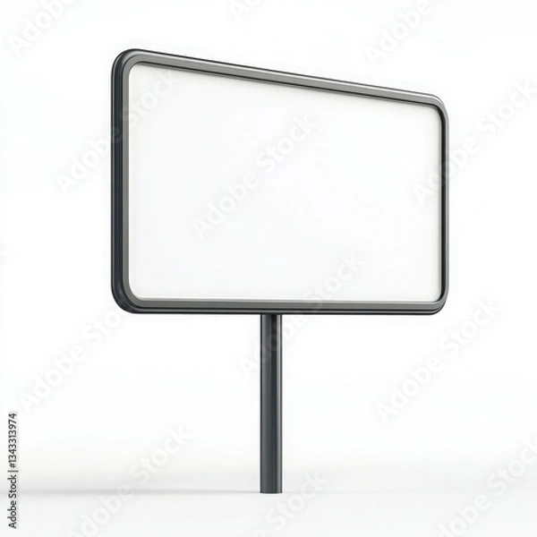 Fototapeta Blank signage on a single pole poised to convey information in public spaces during daylight hours