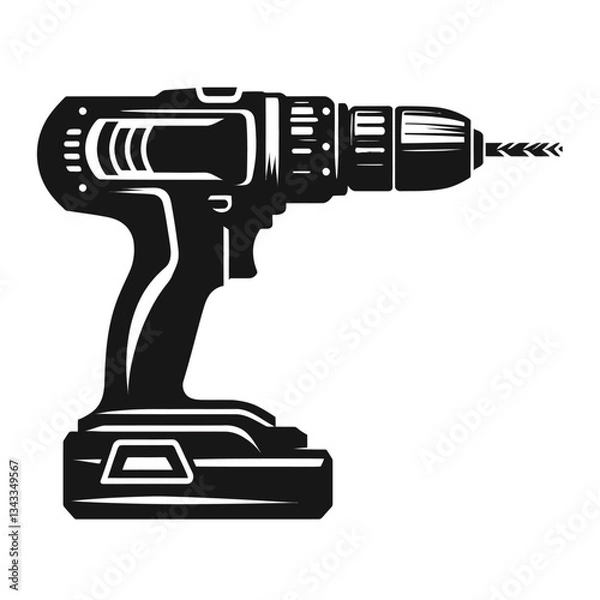 Fototapeta Cordless drill block color vector