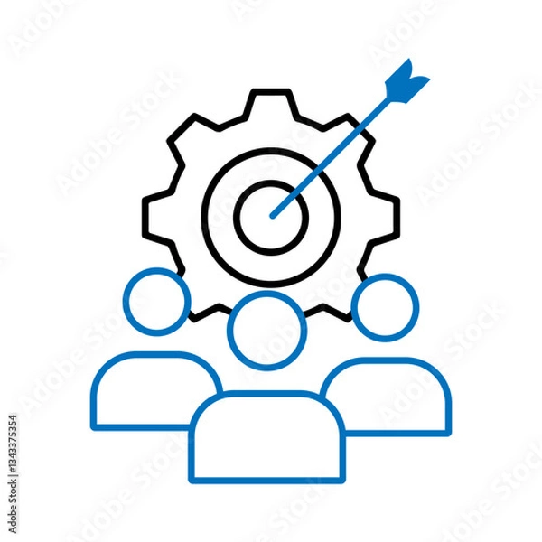 Fototapeta Goal setting icon, target setting icon flat style vector illustration.