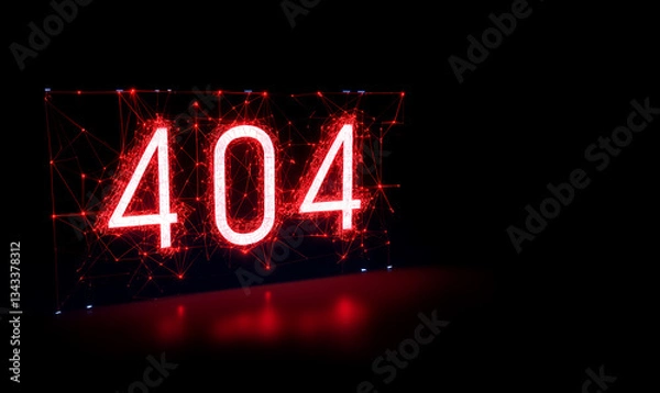 Obraz 404 text low poly digital background with abstract polygonal design