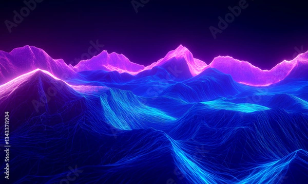 Fototapeta Data mountain low poly background with abstract polygonal digital design