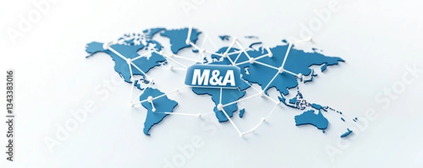 Fototapeta M&A strategies drive global business expansion and growth through merger and acquisition