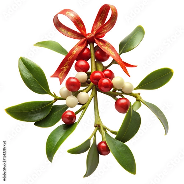 Obraz  Christmas mistletoe "Isolated on transparent background
