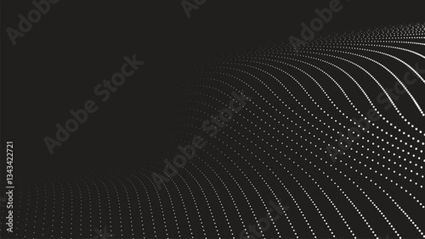 Obraz Black background with white halftone abstract for wallpaper or backdrop
