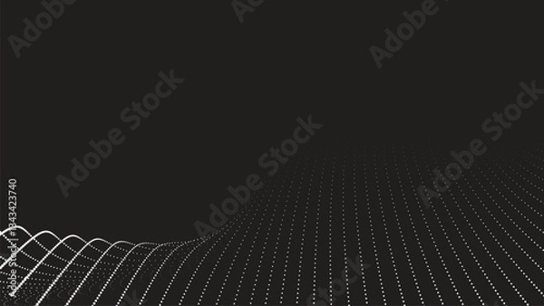 Obraz Black background with white halftone abstract for wallpaper or backdrop