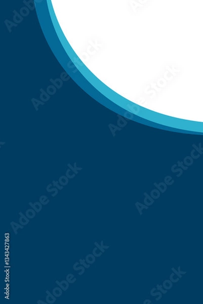 Obraz Blue and White Abstract Background with Curved Wave Design