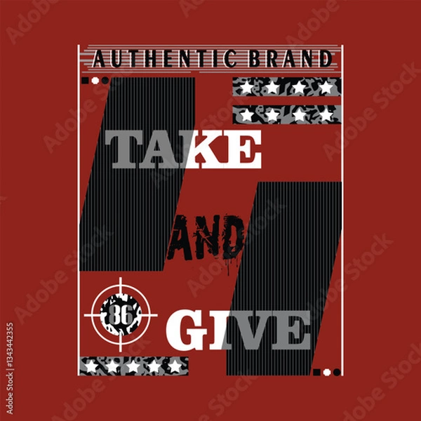 Fototapeta slogan graphic tee typography design, trendy t shirt print, letters style, illustration vector art
