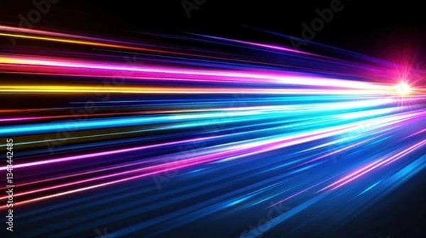 Obraz Colorful Light Trails with Abstract Motion Background Design Effects
