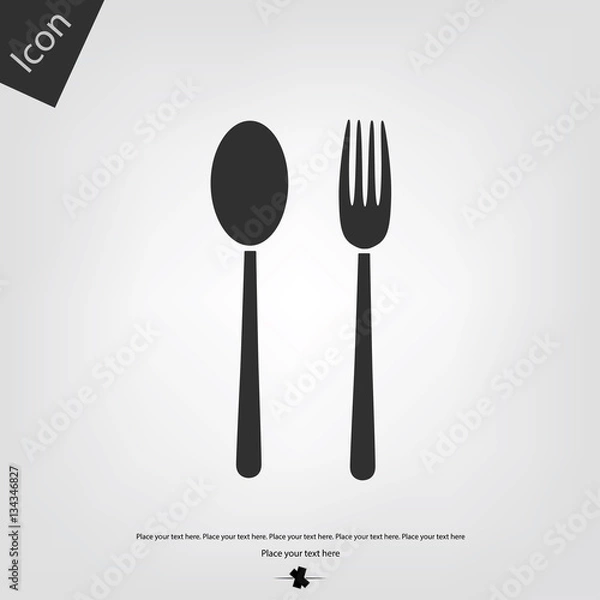 Obraz Fork and spon vector icon