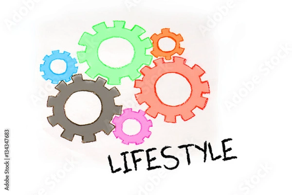 Fototapeta Gears and INSPIRATION mechanism