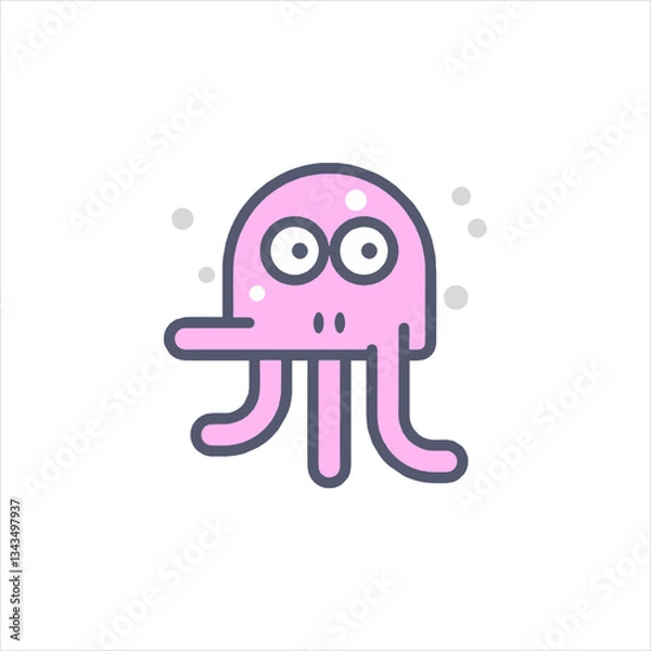 Fototapeta octopus cartoon character