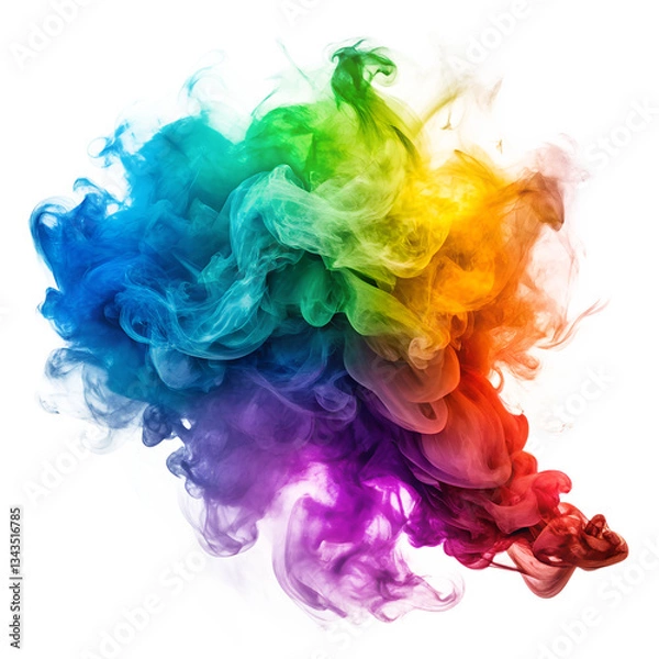 Obraz Colourful smoke isolated on transparent background