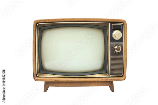 Obraz Vintage TV Retro Television Blank Screen Isolated.