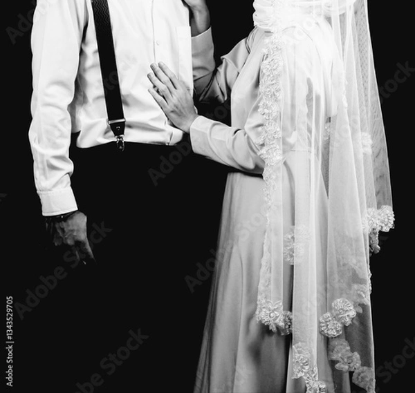 Obraz Prewedding photos retro style from the past