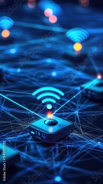 Obraz Exploring advanced iot networks digital space image gallery high-tech environment futuristic perspective