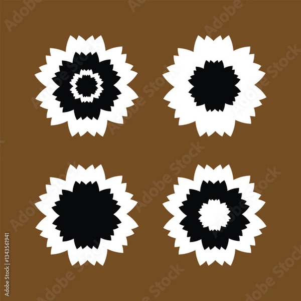 Obraz flower icon set