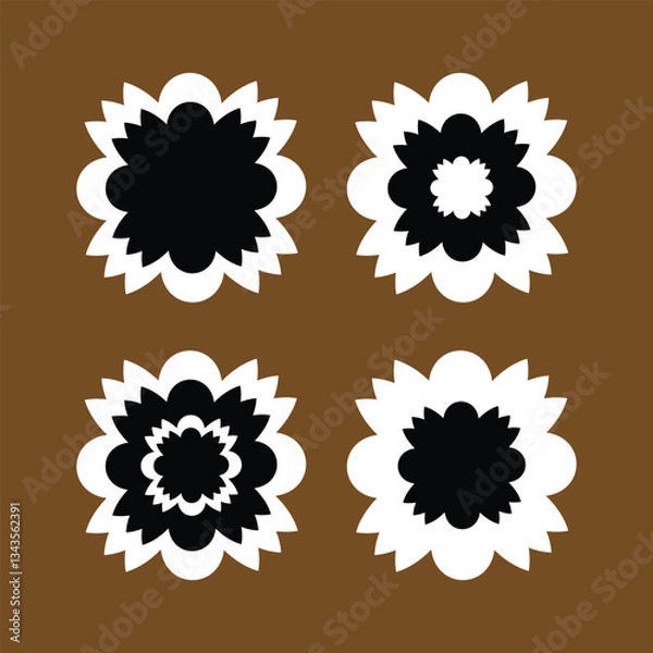 Obraz flower icon set