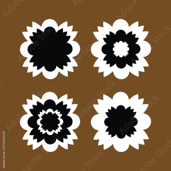 Obraz abstract flower icon set 