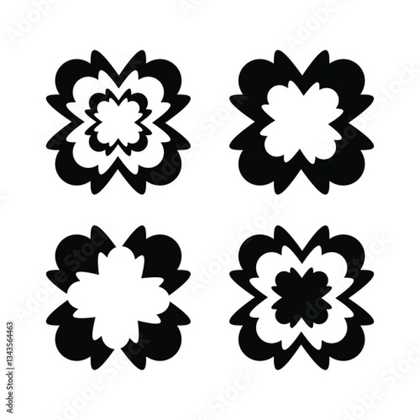 Fototapeta flower icon set vector 